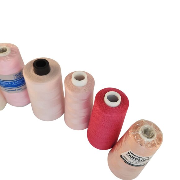 Overlock Thread Spools Lot Of 7 Various Colors Polyester Sewing Serger - Picture 2 of 5